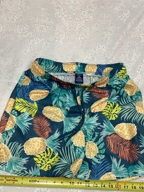 George Tropical Pineapple Swim Shorts - Teal & Yellow